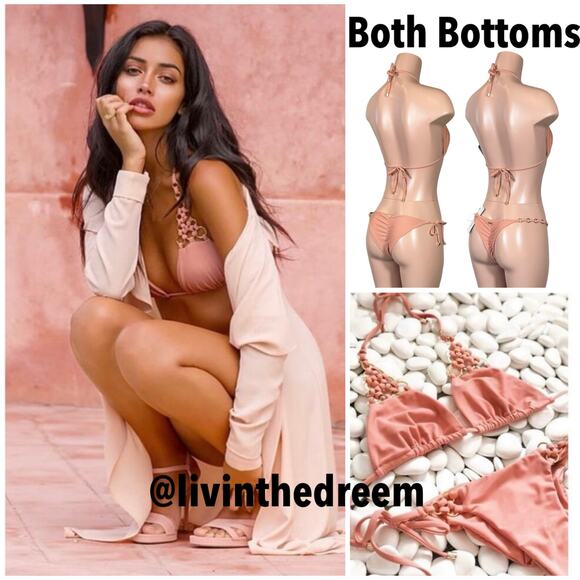 Beach Bunny 3 PieceIreland Tri Top Skimpy & Tango Bottoms L Set $310